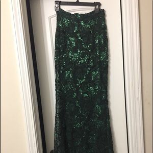 Long sequins lace skirt